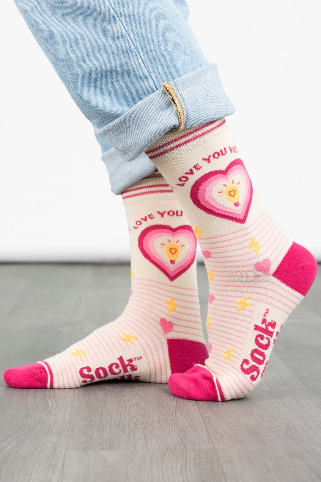 womens-combed-cotton-ankle-socks-cream-pink-love-you-watts-funny