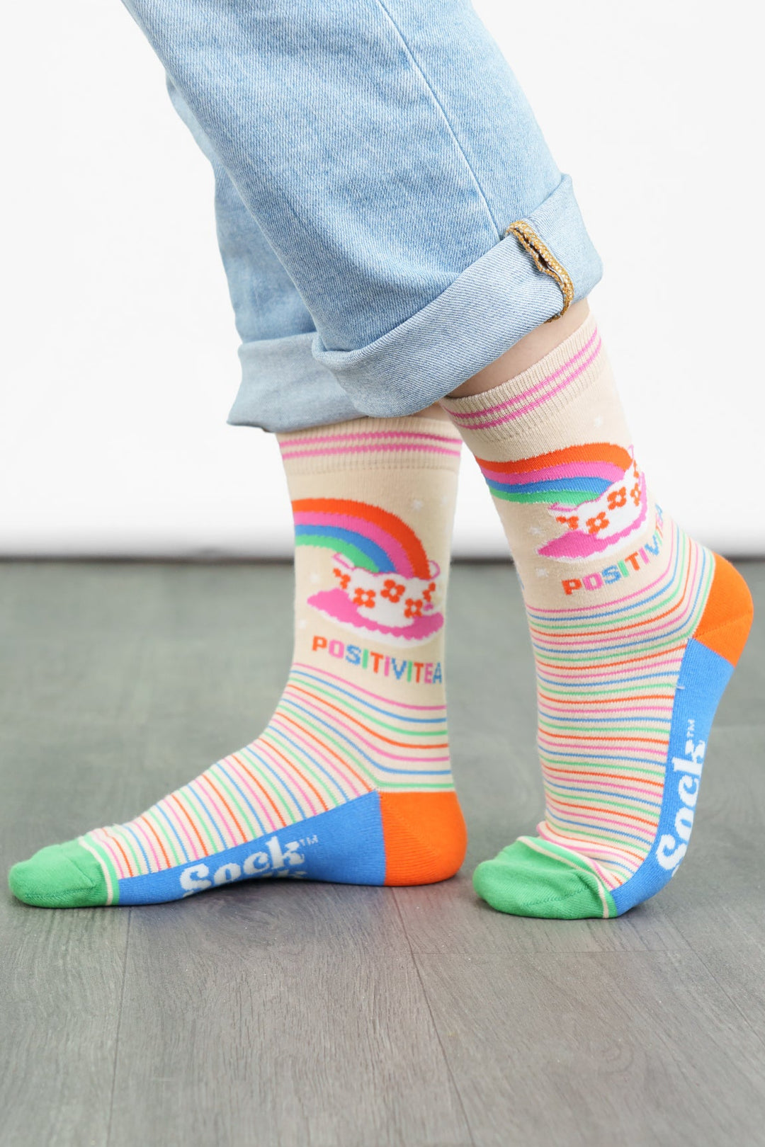 womens-combed-cotton-ankle-socks-cream-positivitea-inspirational