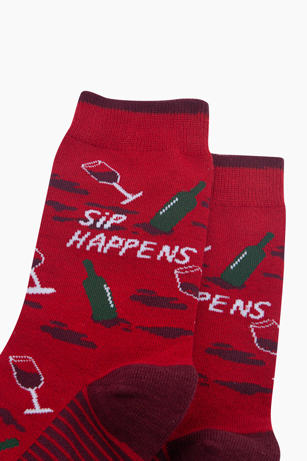 Sip-Happens-Combed-Cotton-Socks-in-Red-Close-Up