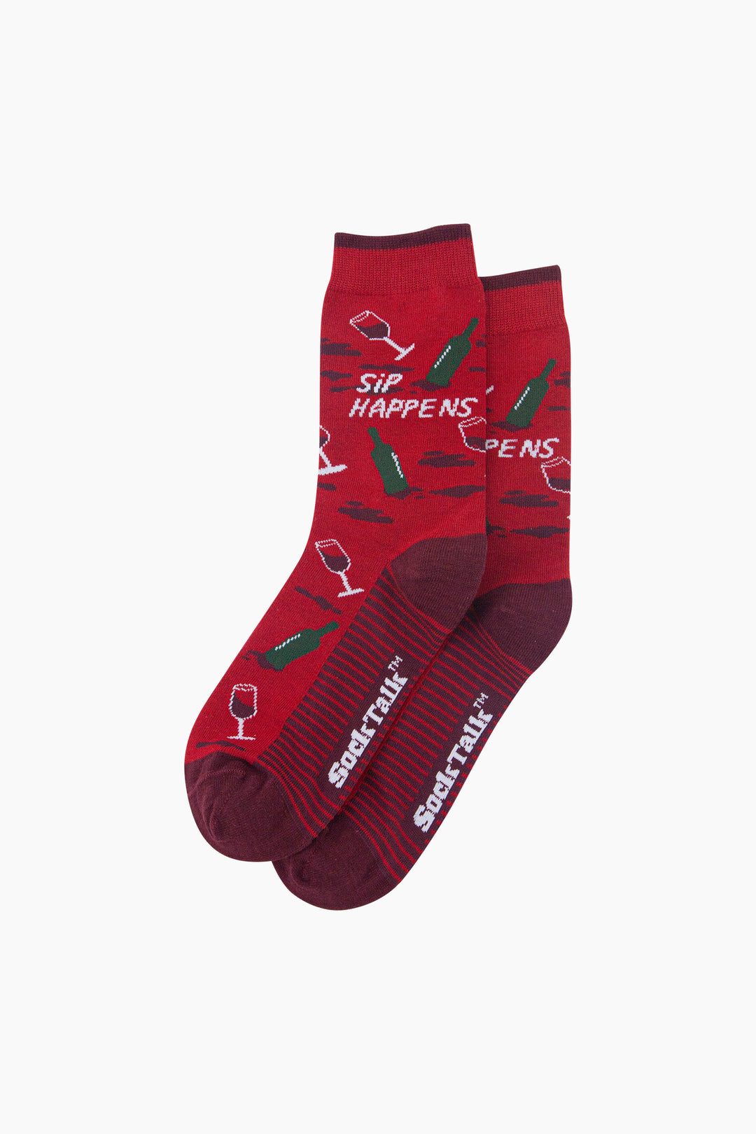 Sip-Happens-Combed-Cotton-Socks-in-Red-Laid-Flat