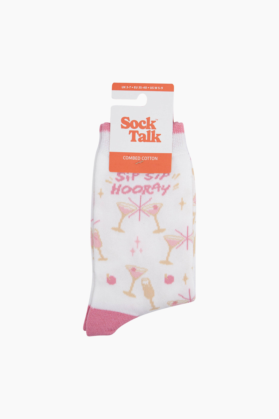 Sip-Sip-Hooray-Combed-Cotton-Socks-in-White-In-Packaging