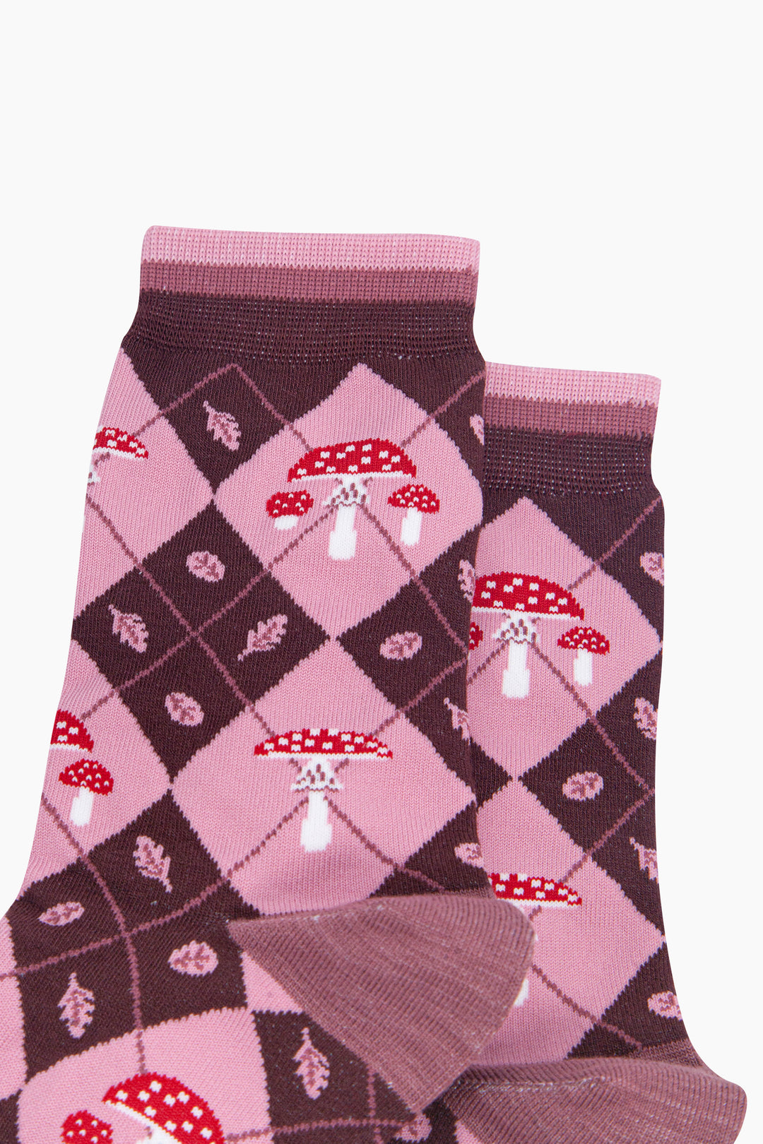 Toadstool-Women's-Bamboo-Socks-in-Burgundy/Pink-Close-Up