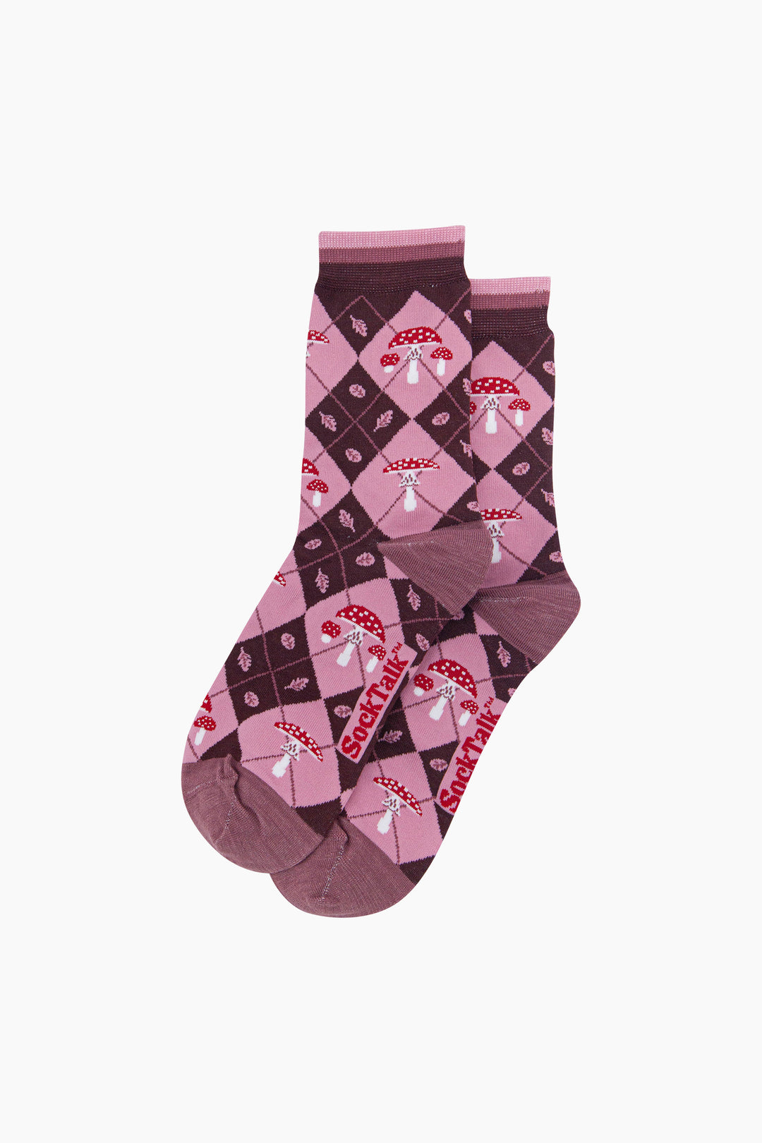 Toadstool-Women's-Bamboo-Socks-in-Burgundy/Pink-Laid-Flat