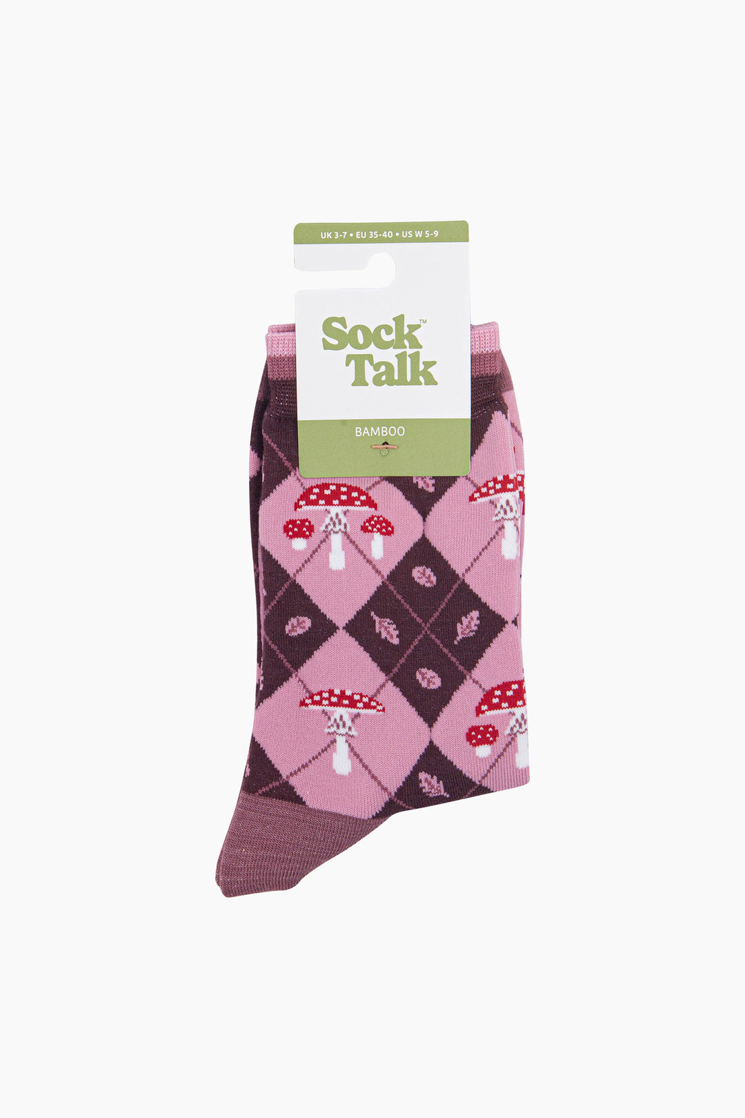 Toadstool-Women's-Bamboo-Socks-in-Burgundy/Pink-In-Packaging