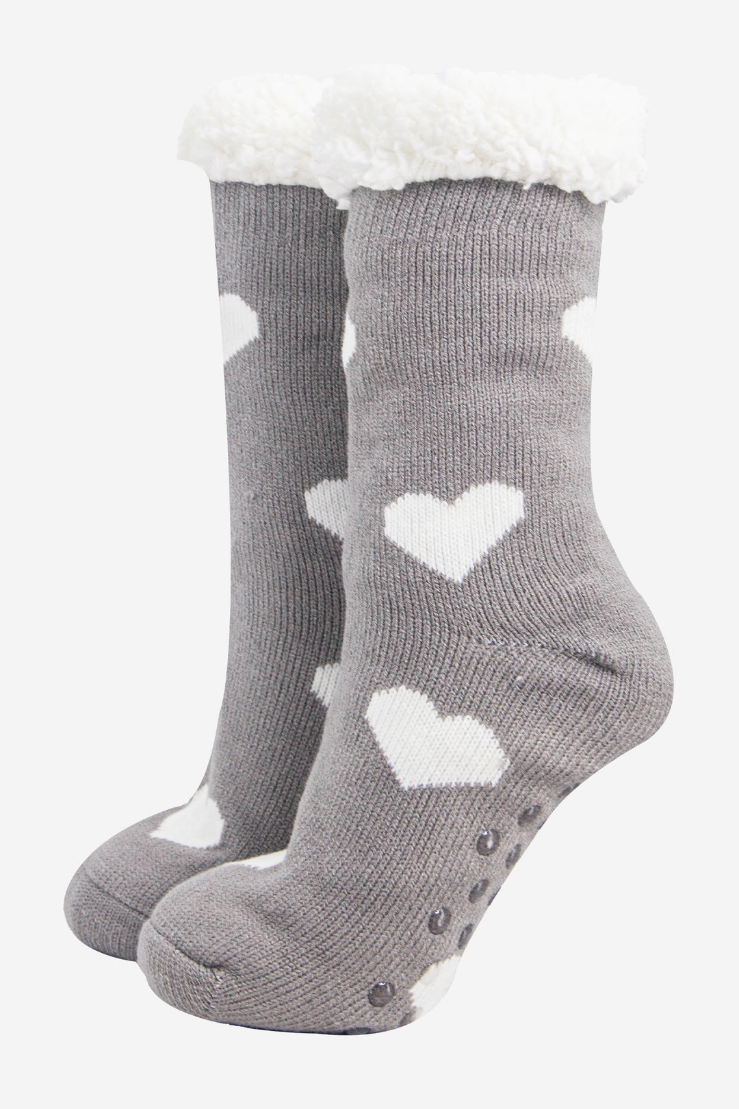 womens-long-slipper-socks-grey-heart-warm-fleecy