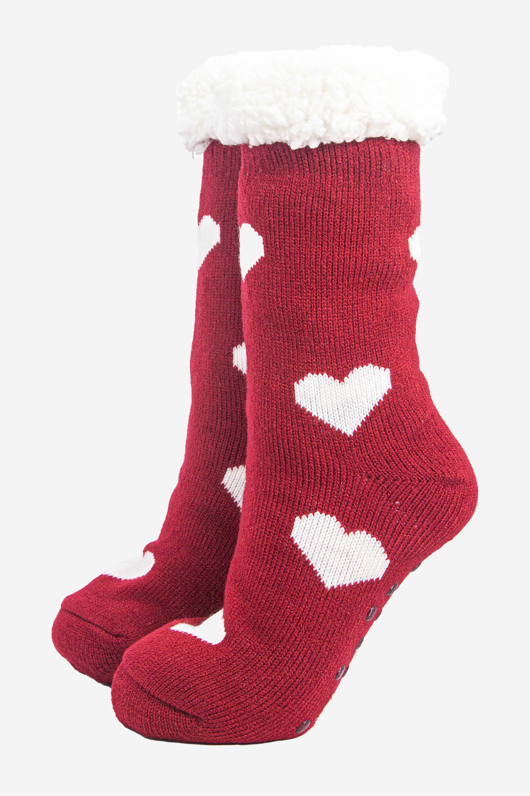 womens-long-slipper-socks-red-heart-warm-fleecy