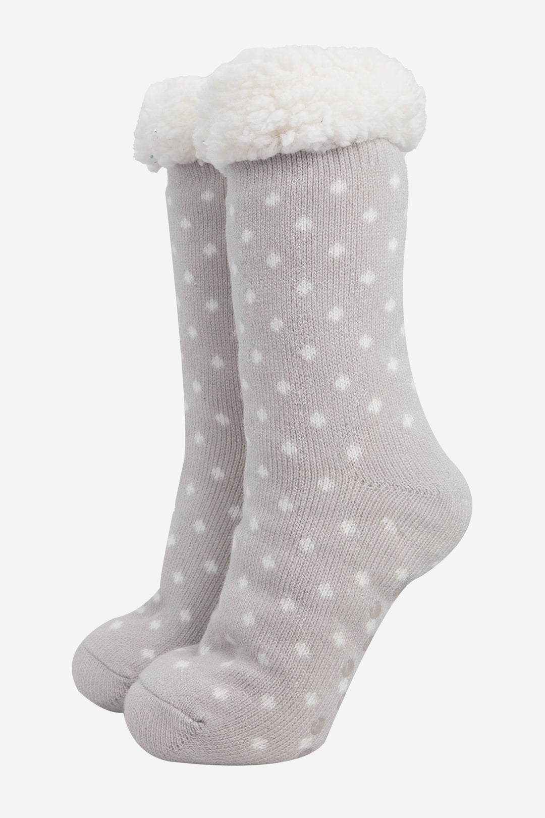 womens-long-slipper-socks-light-grey-spot-fleecy-warm