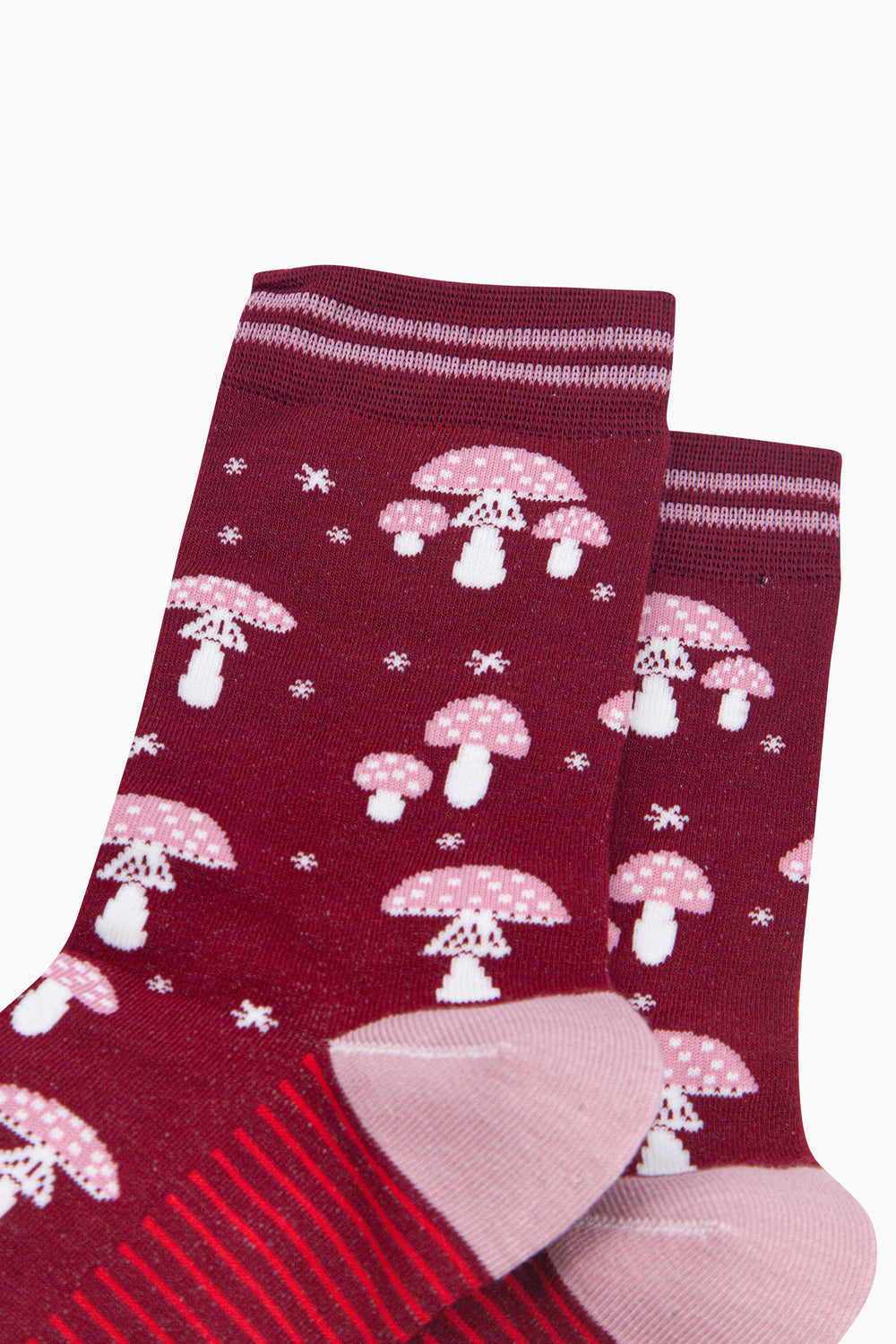 Toadstool-Women's-Bamboo-Socks-in-Red-Close-Up