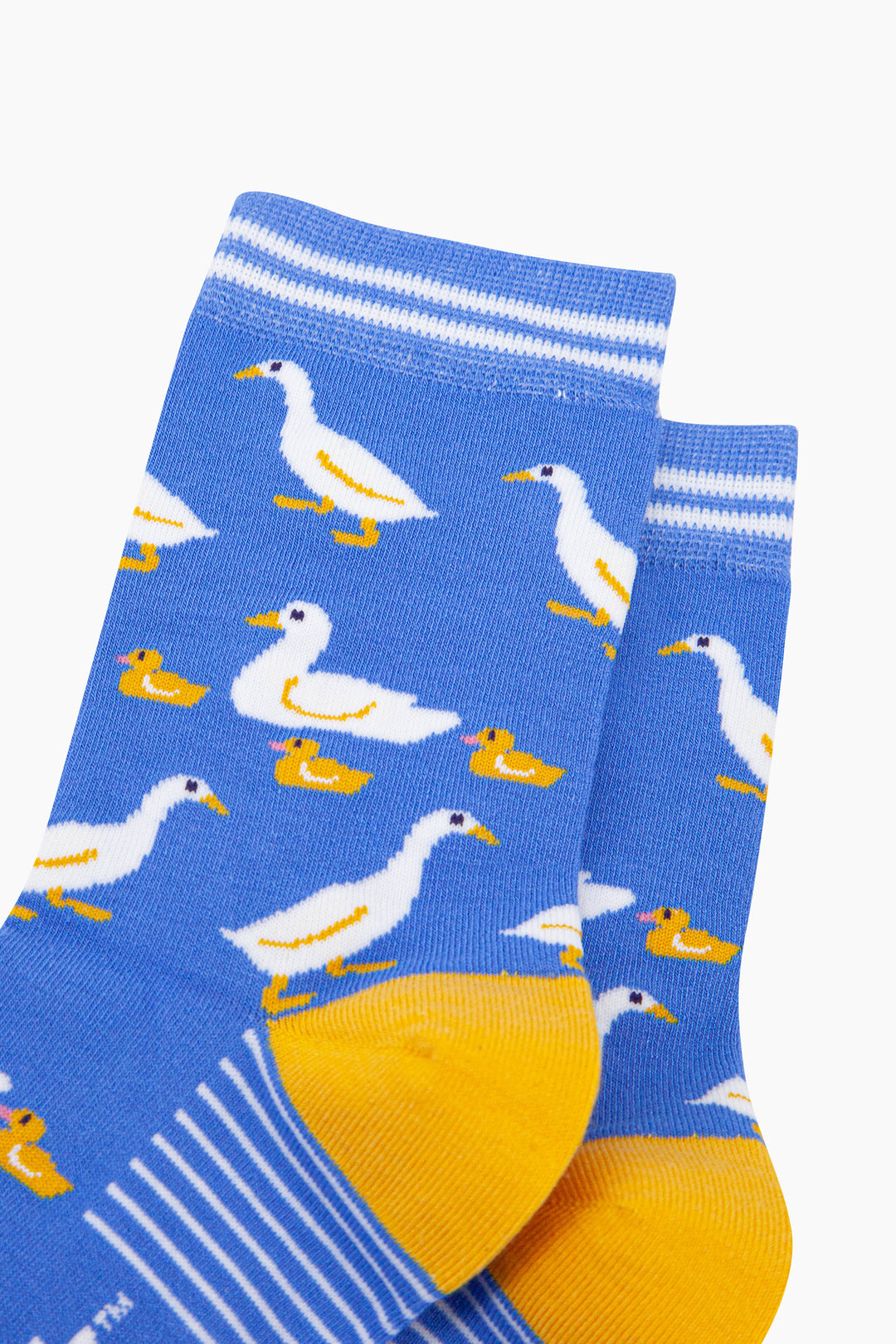 Geese-&-Goslings-Bamboo-Socks-in-Blue-close-up