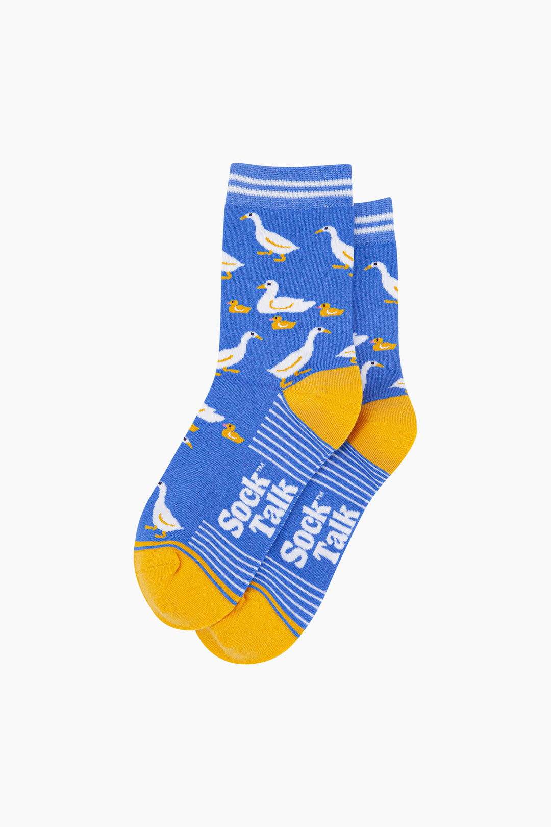 Geese-&-Goslings-Bamboo-Socks-in-Blue-laid-flat
