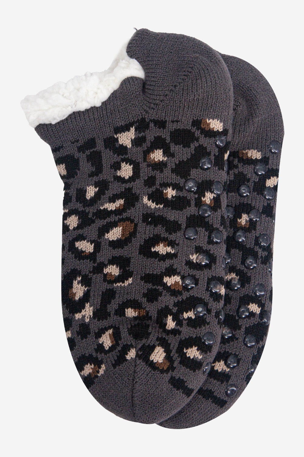 womens-short-slipper-sock-dark-grey-leopard-grip-soles