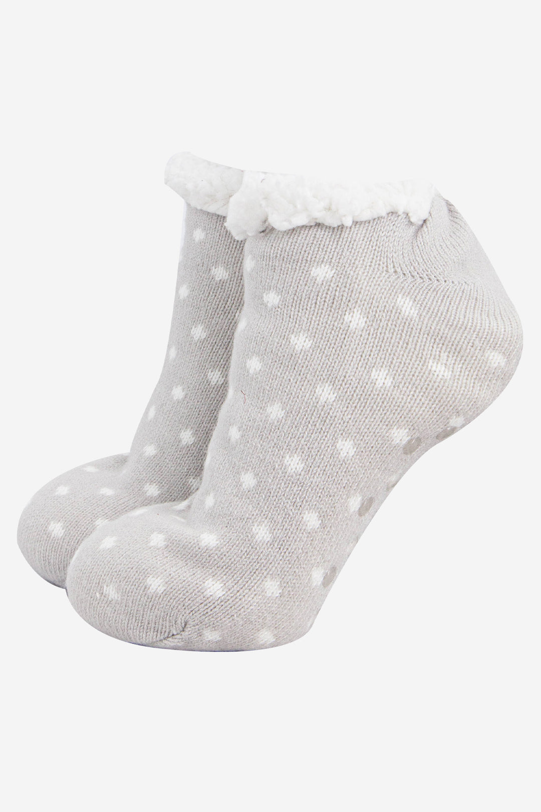 womens-short-slipper-socks-light-grey-spot-polka-dots