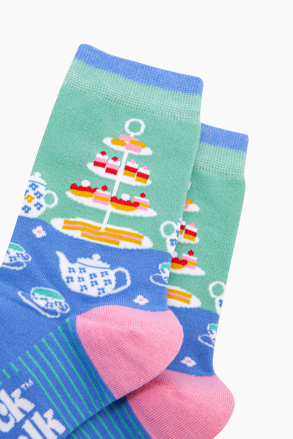 Afternoon-High-Tea-Bamboo-Socks-in-Mint/Blue-Closeup