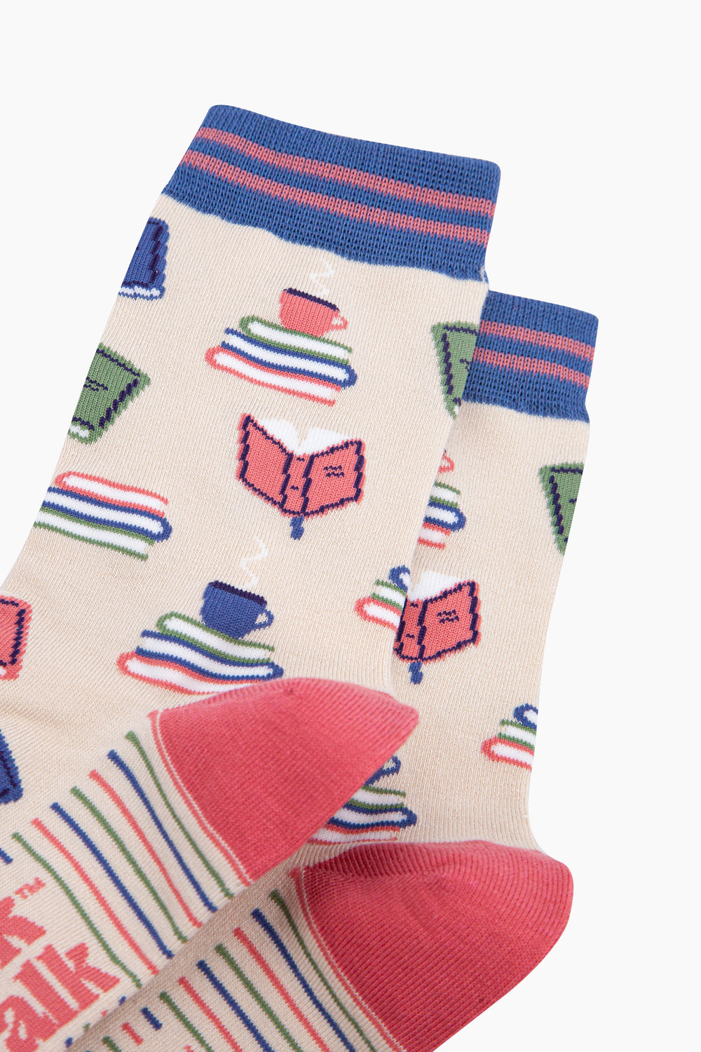 Book-Lover-Bamboo-Socks-in-Cream-Closeup