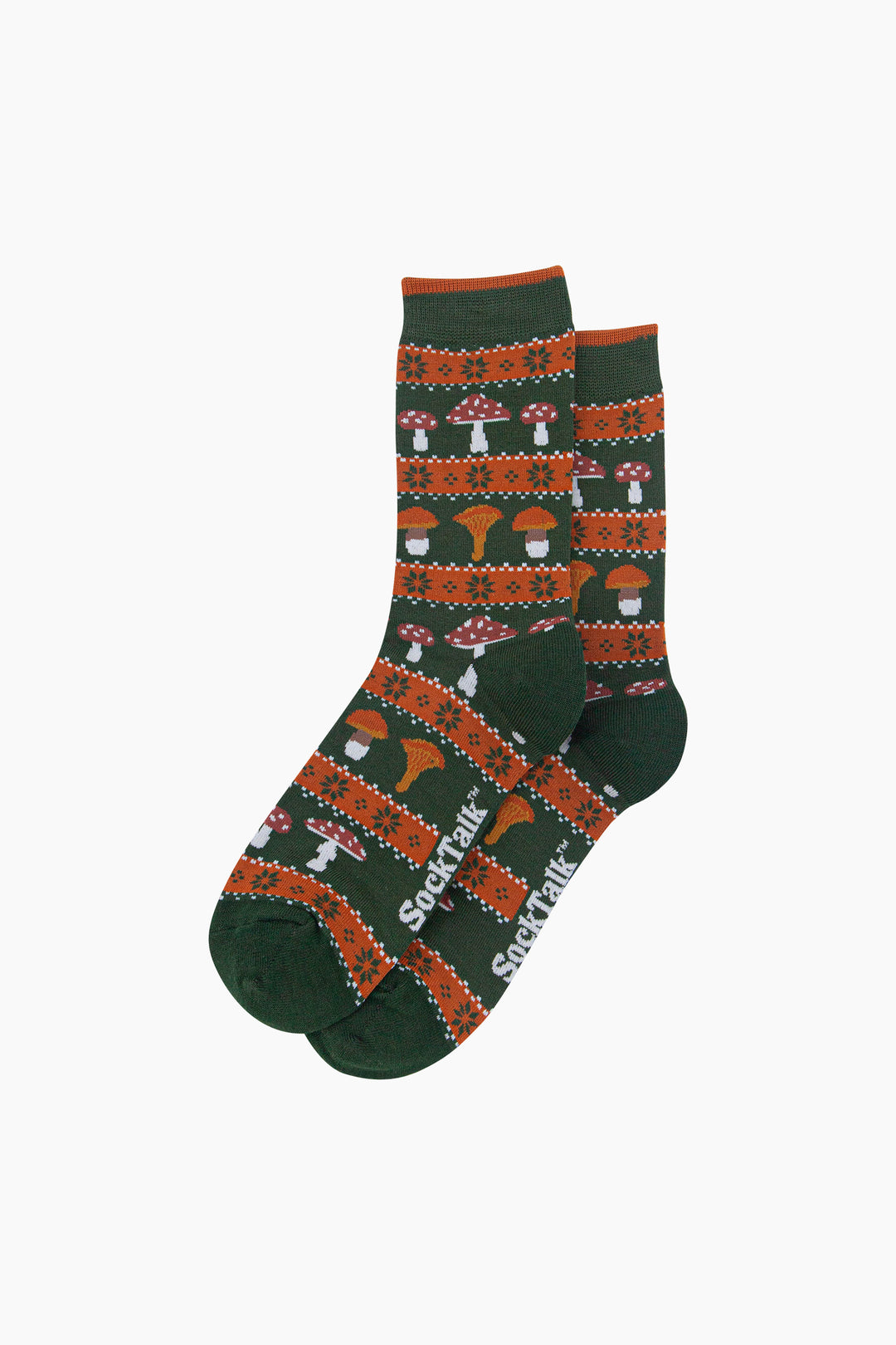Toadstool-Men's-Bamboo-Socks-in-Forest-Green-Laid-Flat