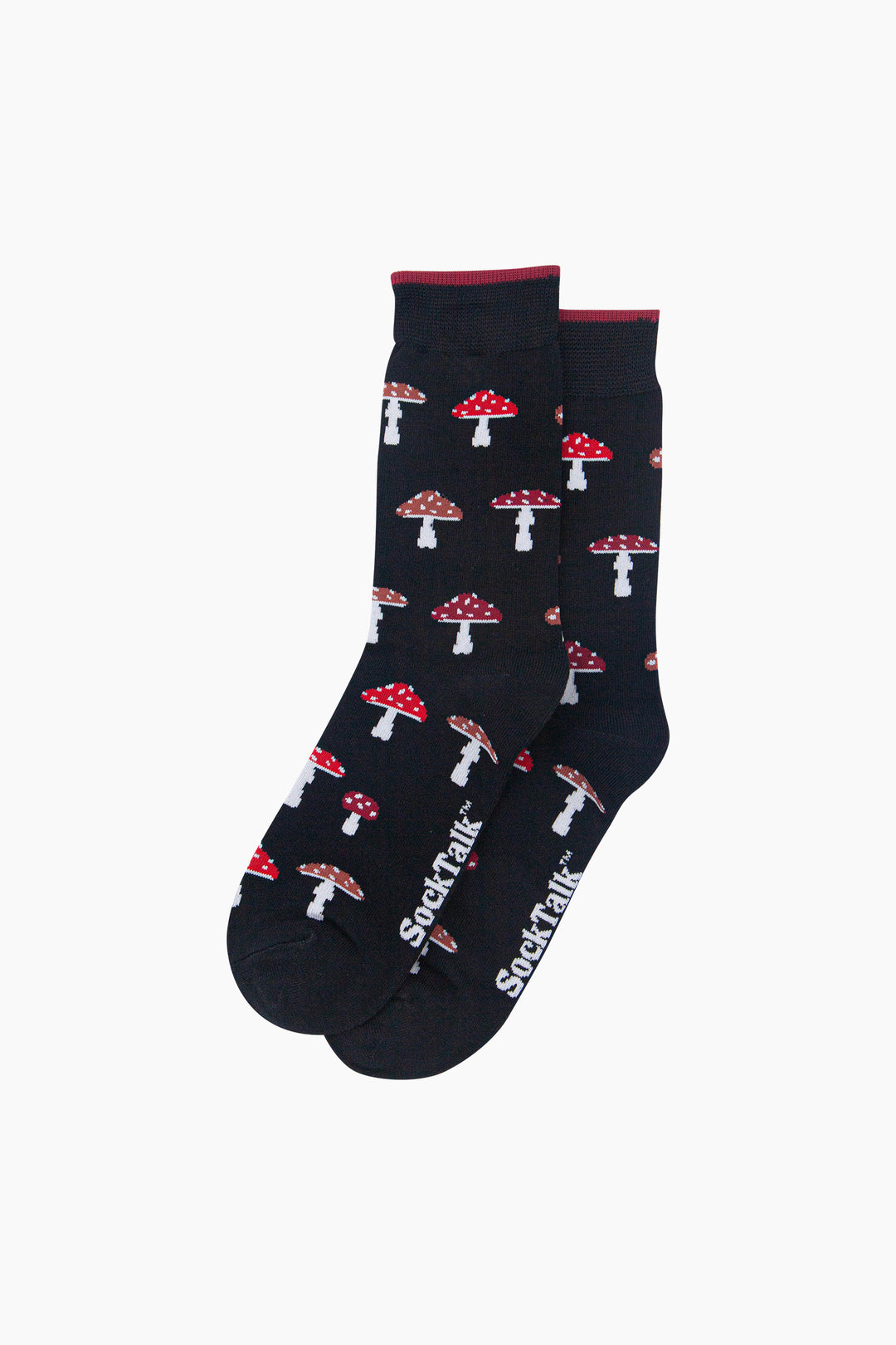 Toadstool-Men's-Bamboo-Socks-in-Black-Laid-Flat
