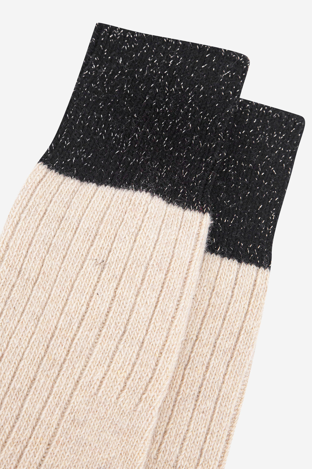womens-mid-calf-socks-cream-black-colour-block-close-up-sparkly-cuffs