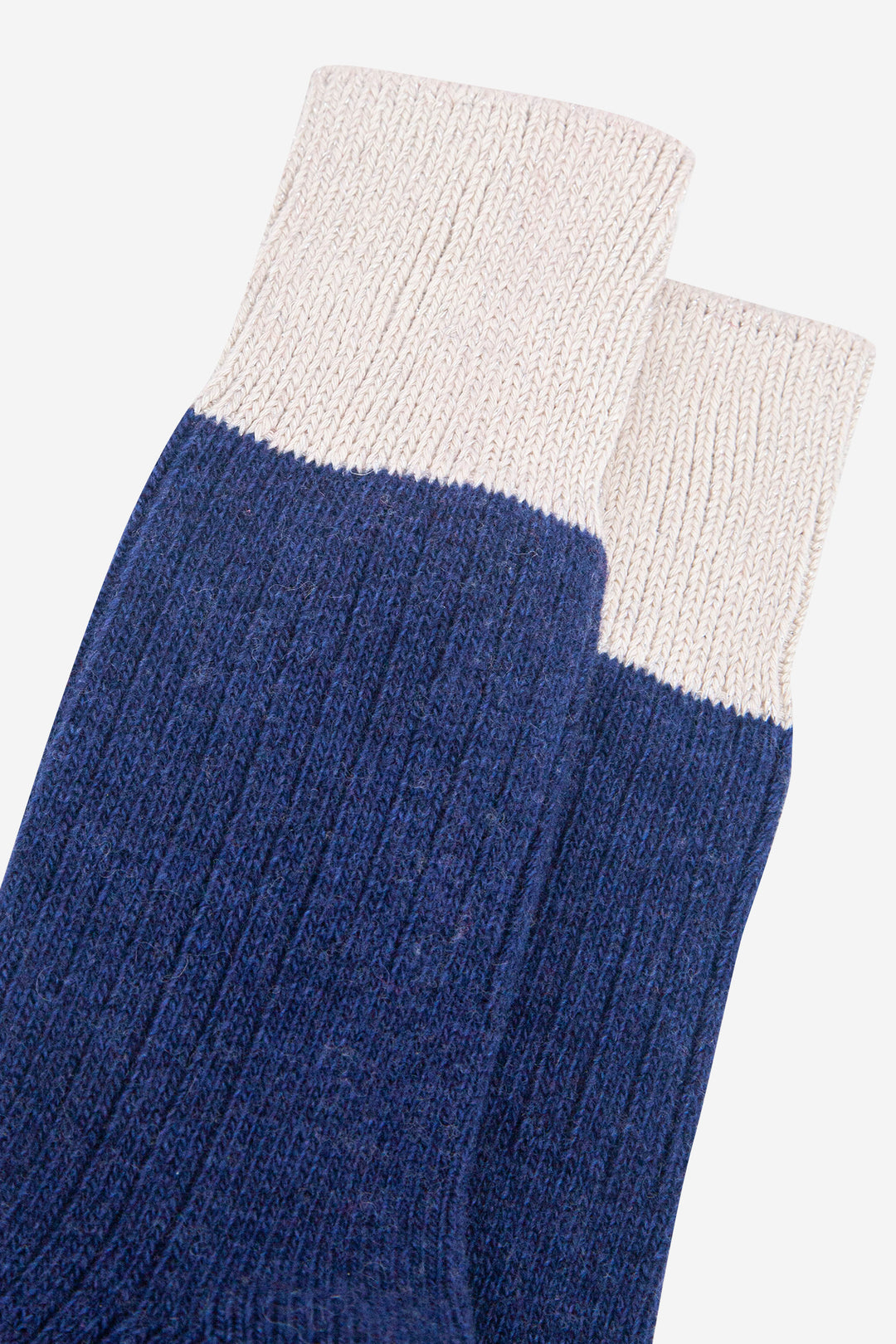 womens-mid-calf-socks-navy-blue-cream-colour-block-close-up-glitter-cuffs