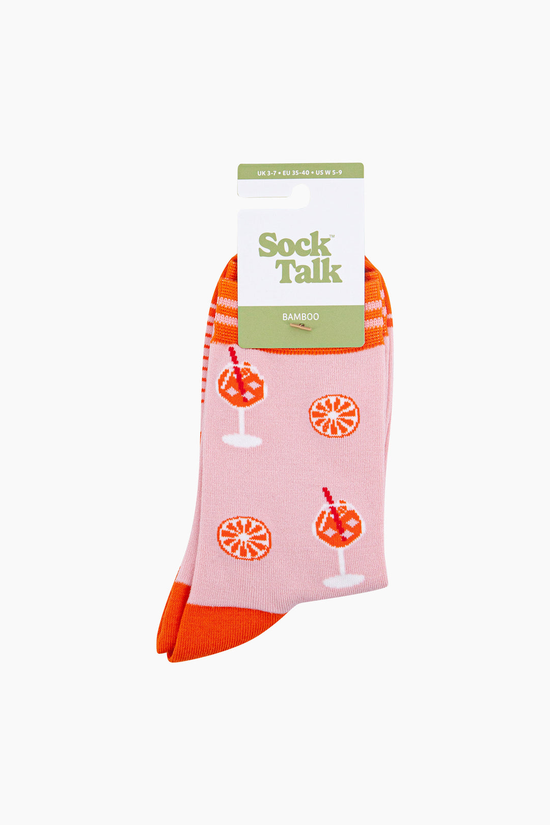 Aperitivo-Spritz-Bamboo-Socks-in-Pink-In-Packaging