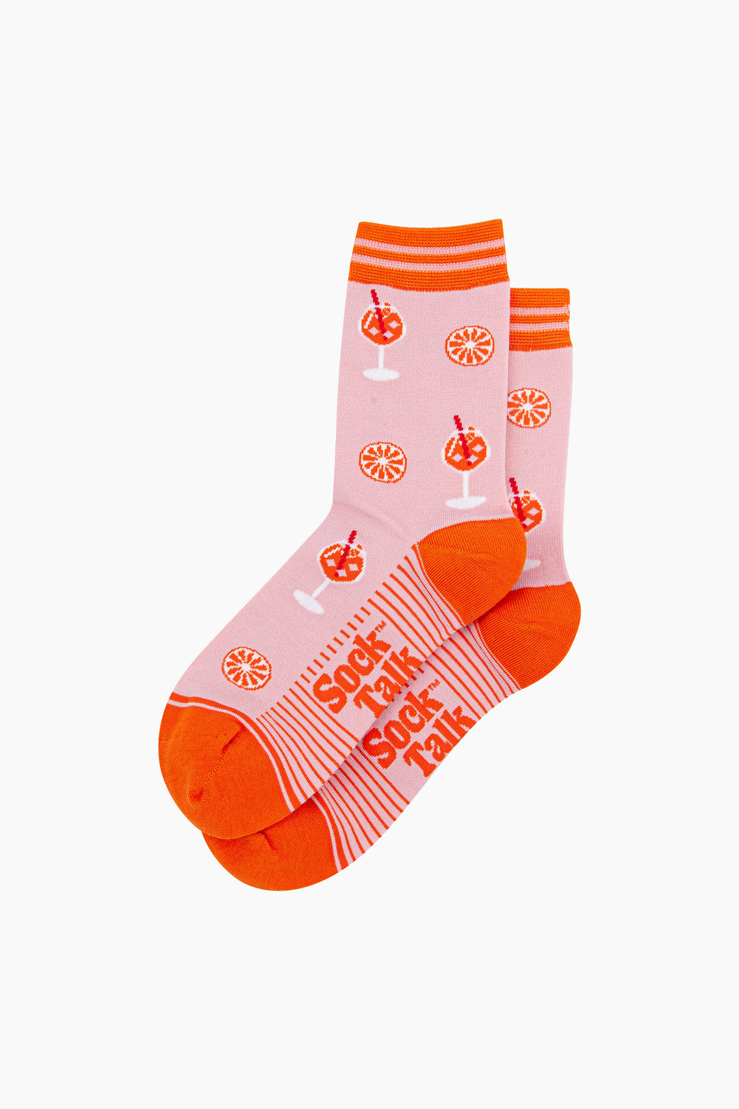 Aperitivo-Spritz-Bamboo-Socks-in-Pink-Lying-Flat