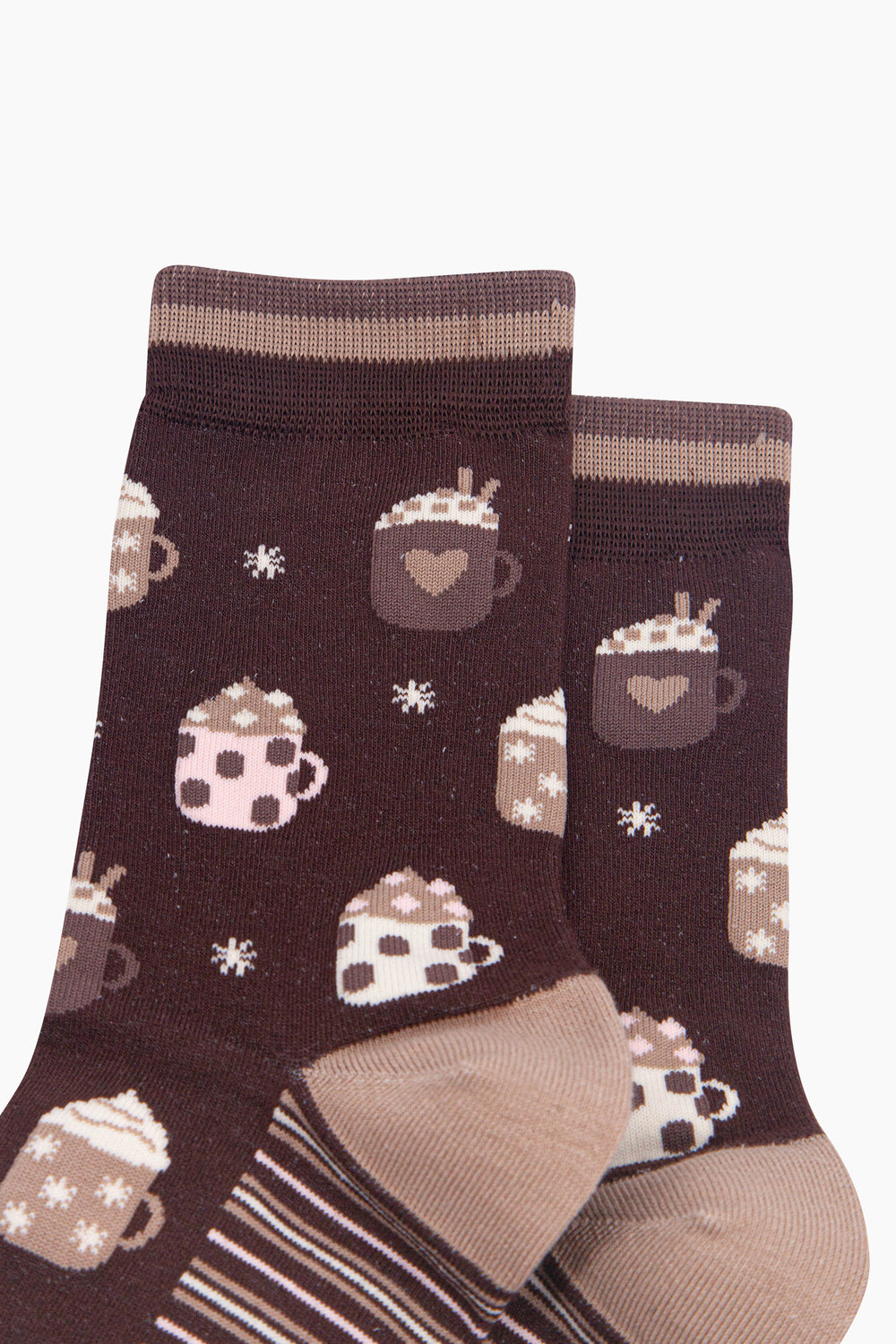 Hot-Chocolate-Women's-Bamboo-Socks-in-Brown-Close-Up