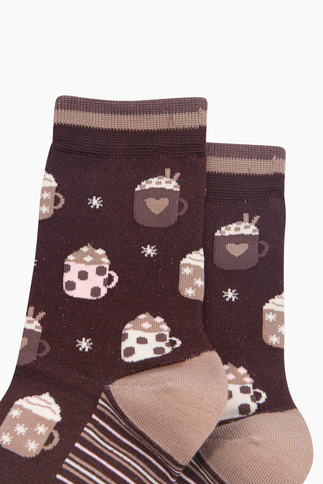 Hot-Chocolate-Women's-Bamboo-Socks-in-Brown-Close-Up