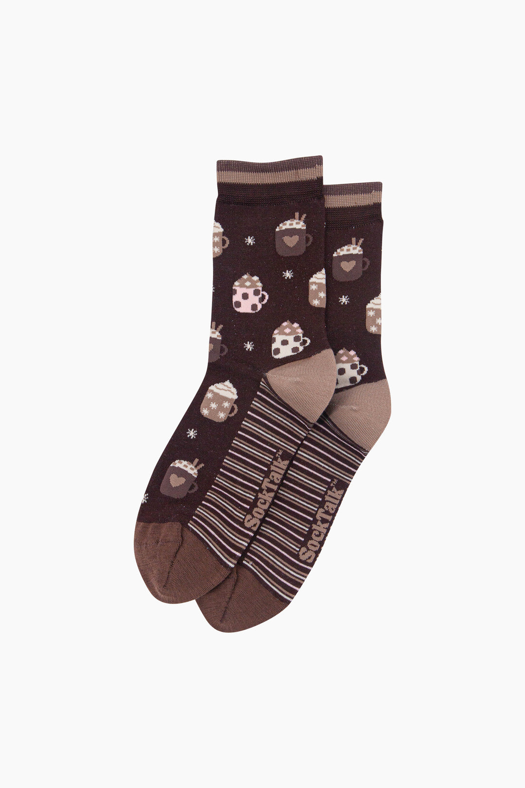 Hot-Chocolate-Women's-Bamboo-Socks-in-Brown-Laid-Flat