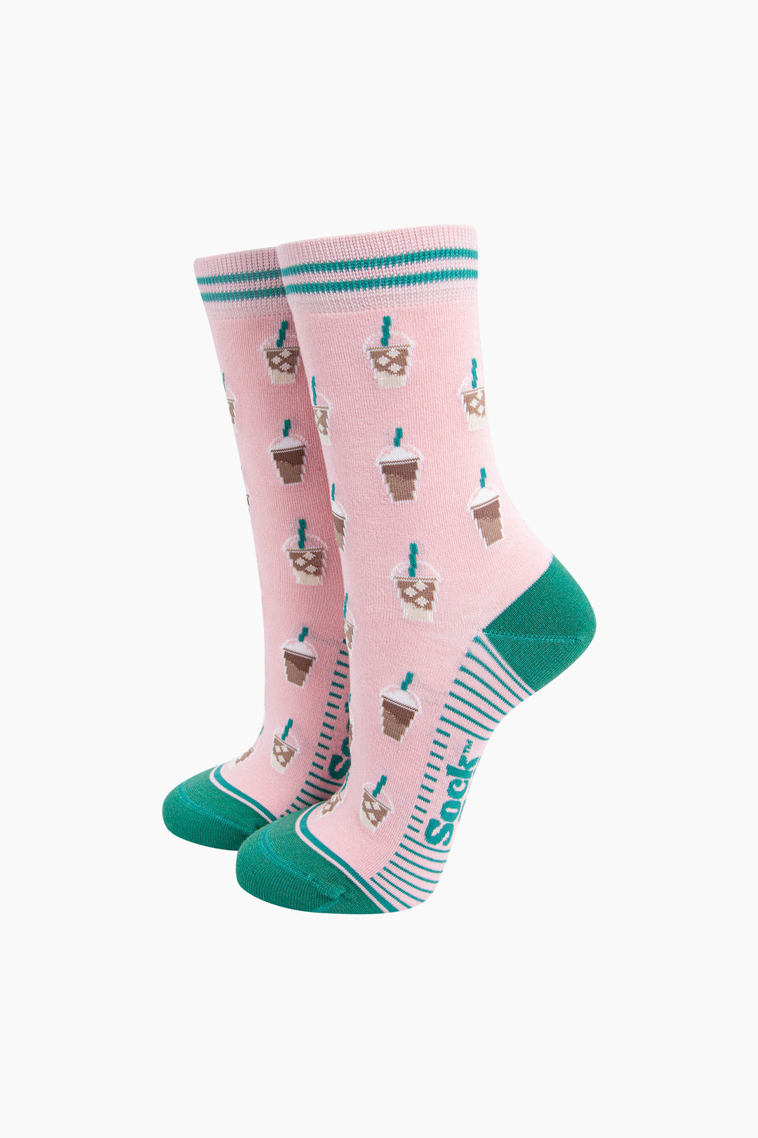 Iced-Coffee-Bamboo-Socks-in-Pink-On-Mannequin