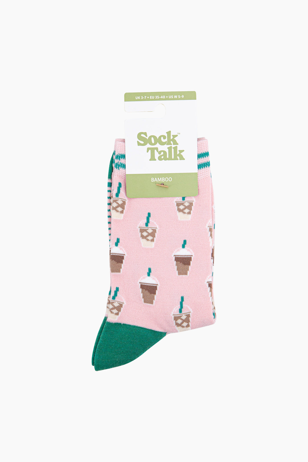 Iced-Coffee-Bamboo-Socks-in-Pink-In-Packaging
