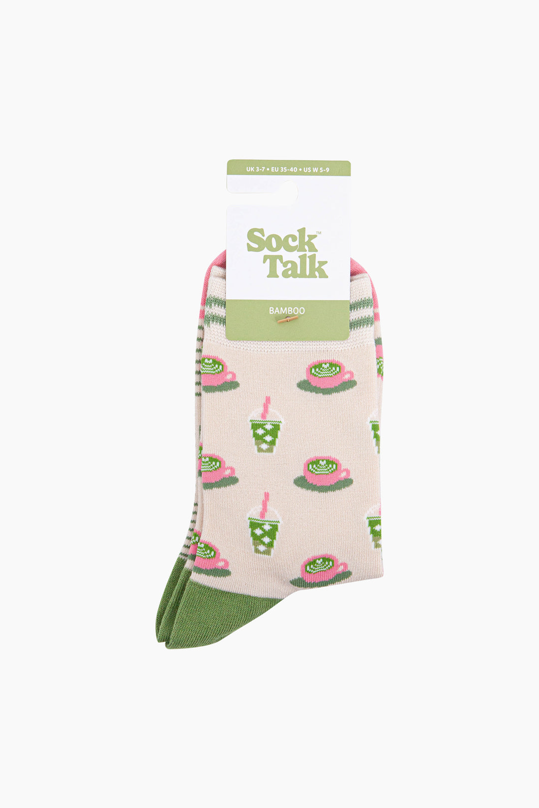 Matcha-Tea-Bamboo-Socks-in-Cream-In-Packaging