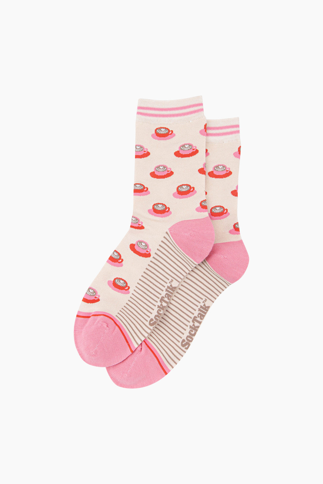 Flat-White-Coffee-Women's-Bamboo-Socks-in-Cream-Laid-Flat