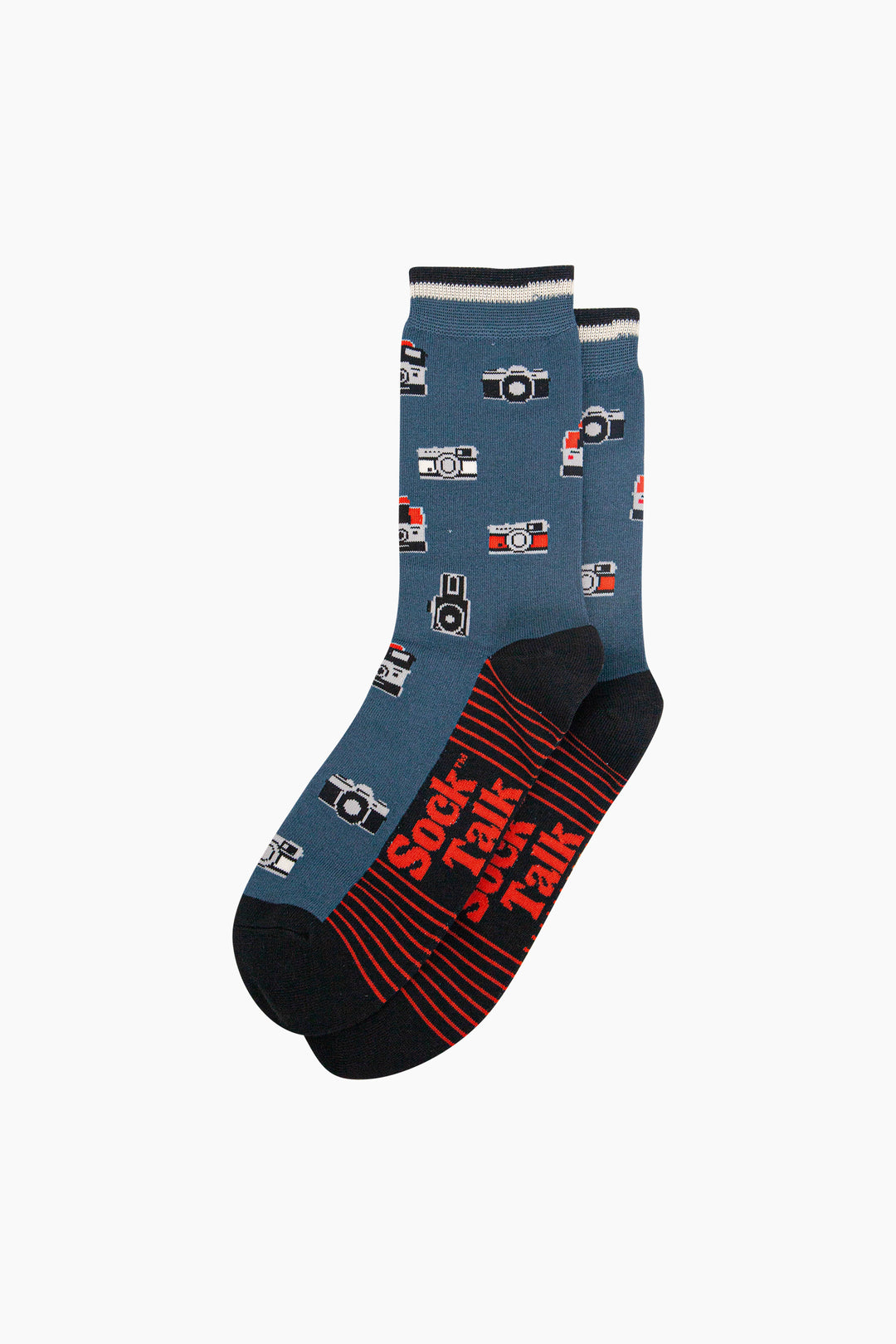 Vintage-Camera-Bamboo-Socks-in-Teal-Lying-Flat