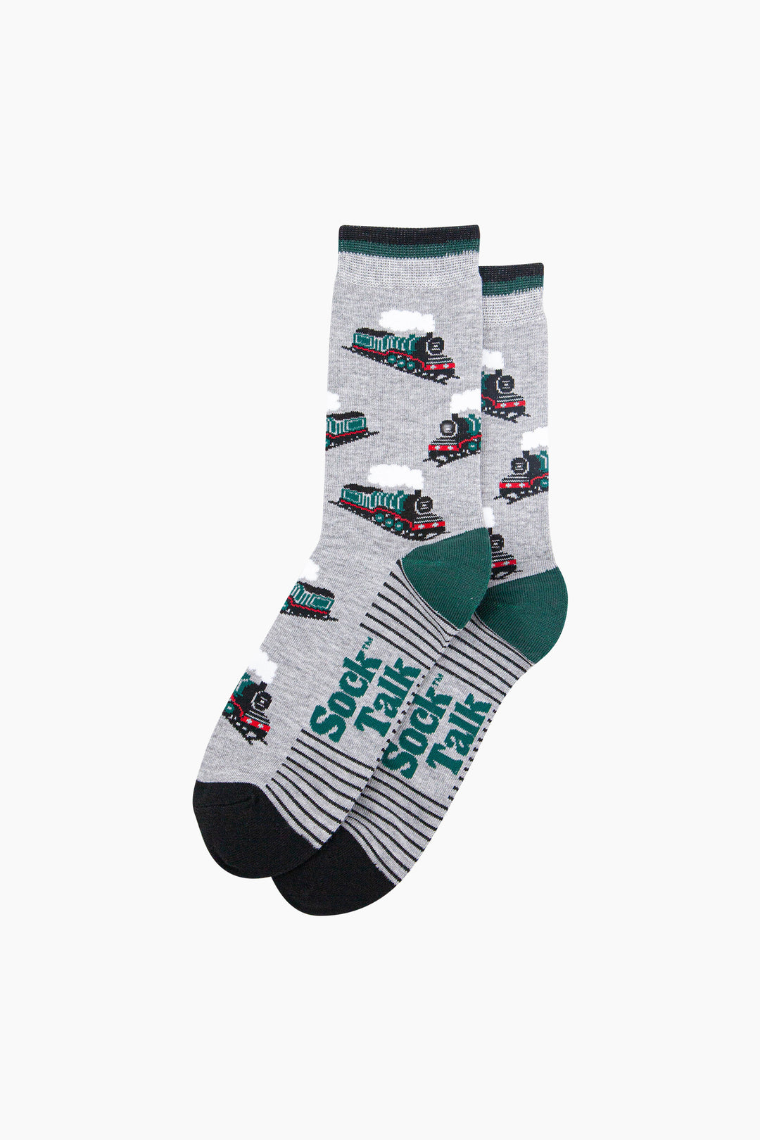 Steam-Trains-Bamboo-Socks-in-Light-Grey-Lying-Flat