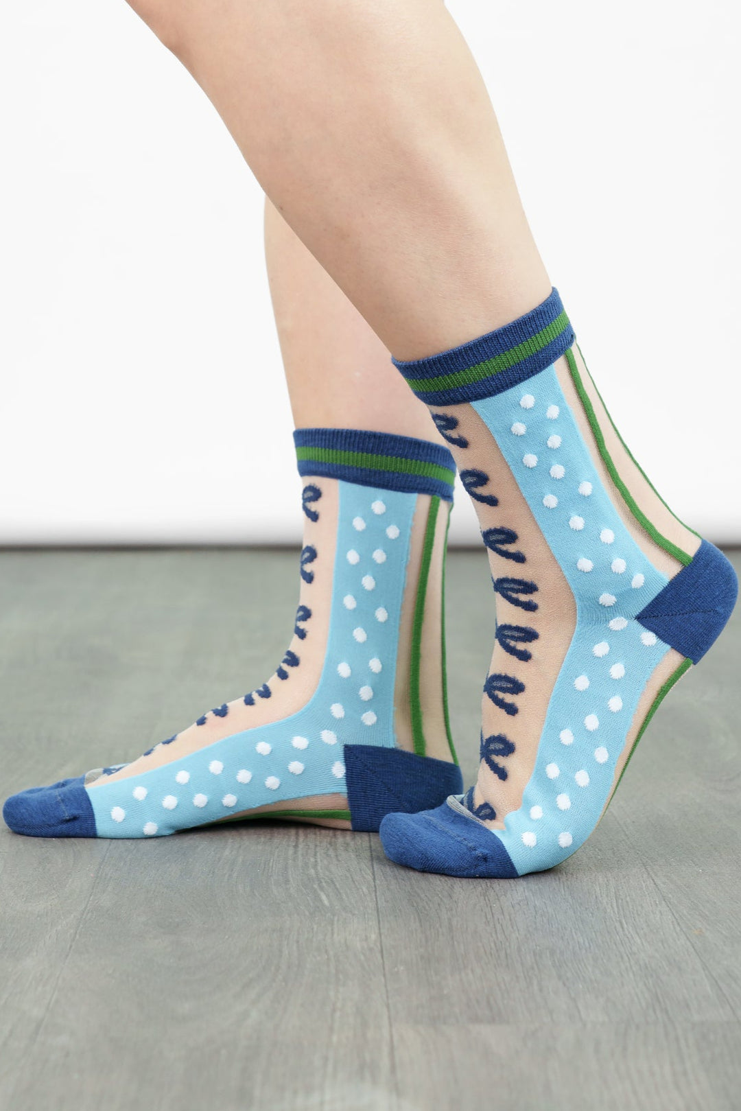 womens-sheer-ankle-socks-blue-green-stripe-bow-popsocks-nylons