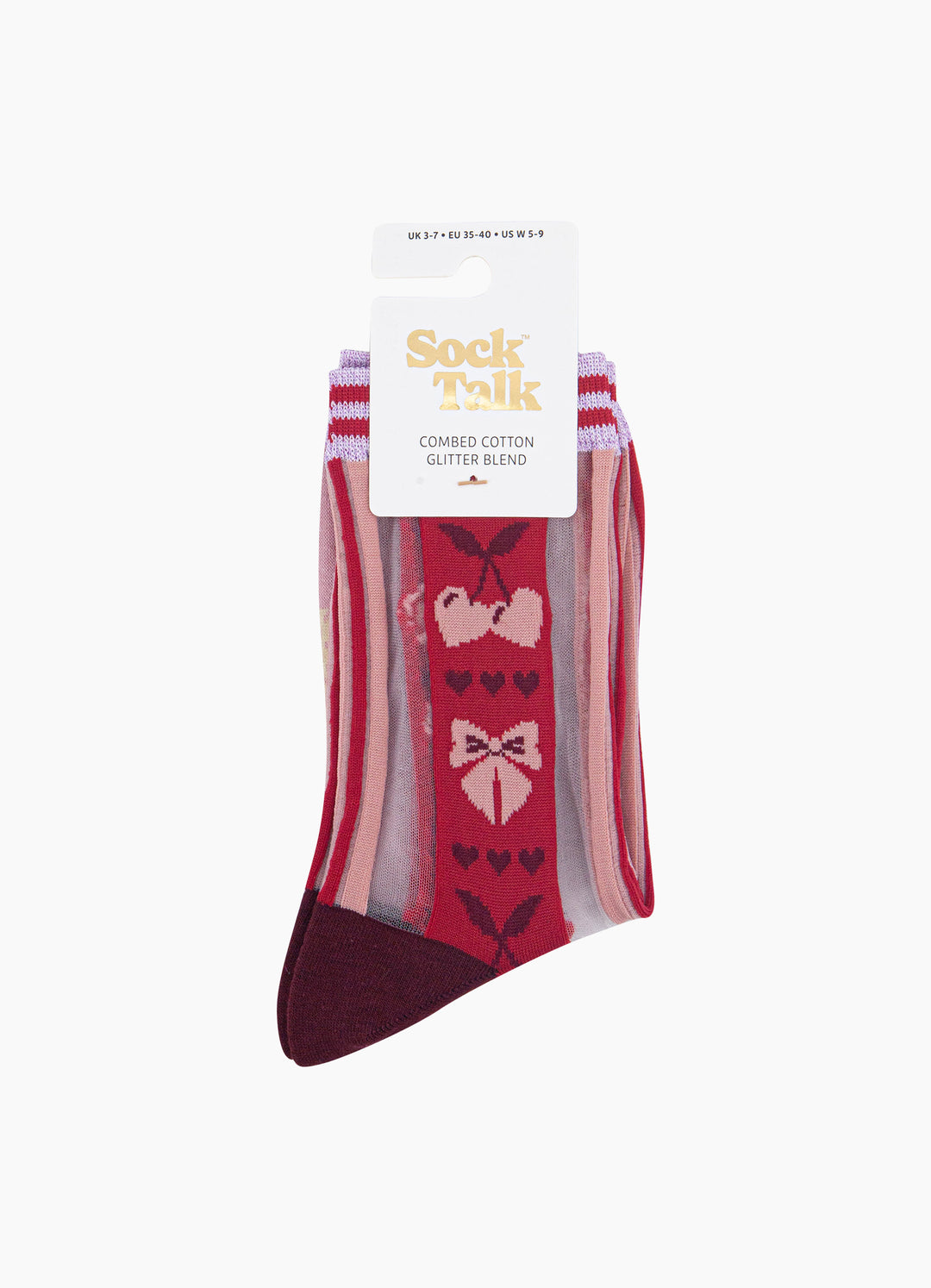 Bow-&-Cherry-Sheer-Socks-in-Red/Soft-Pink-In-Packaging