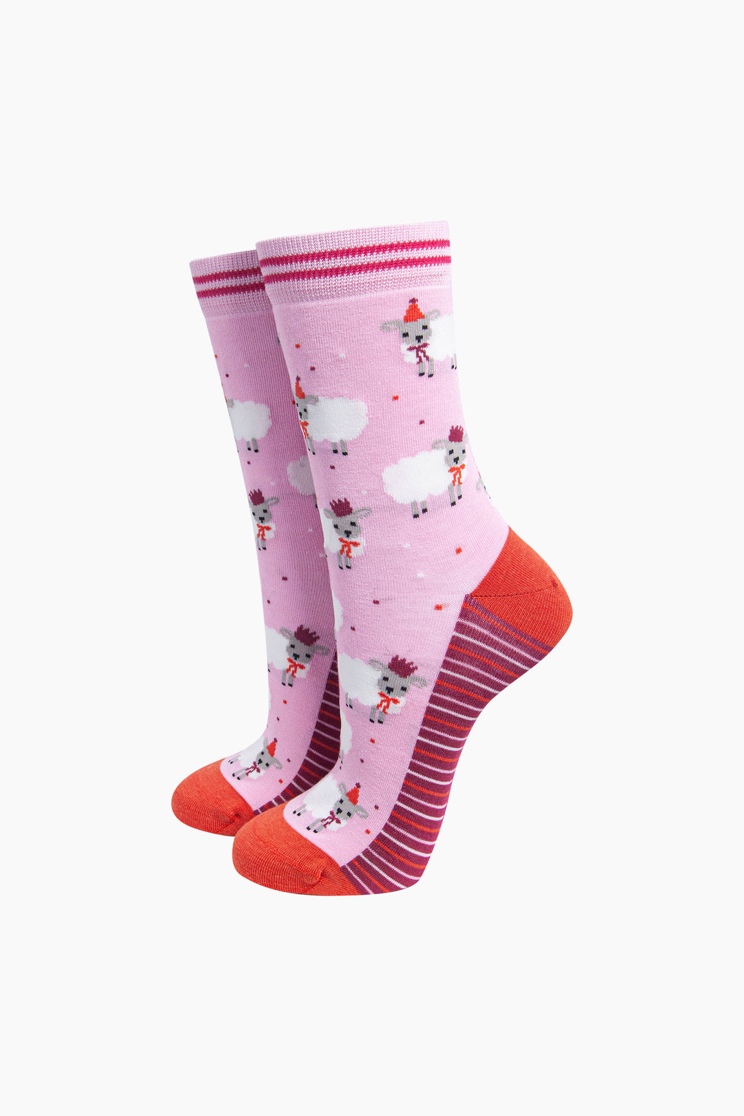 Party Sheep Women's Bamboo Socks in Pink