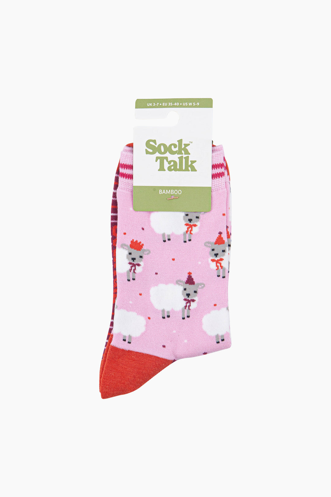 Party-Sheep-Women's-Bamboo-Socks-in-Pink-In-Packaging