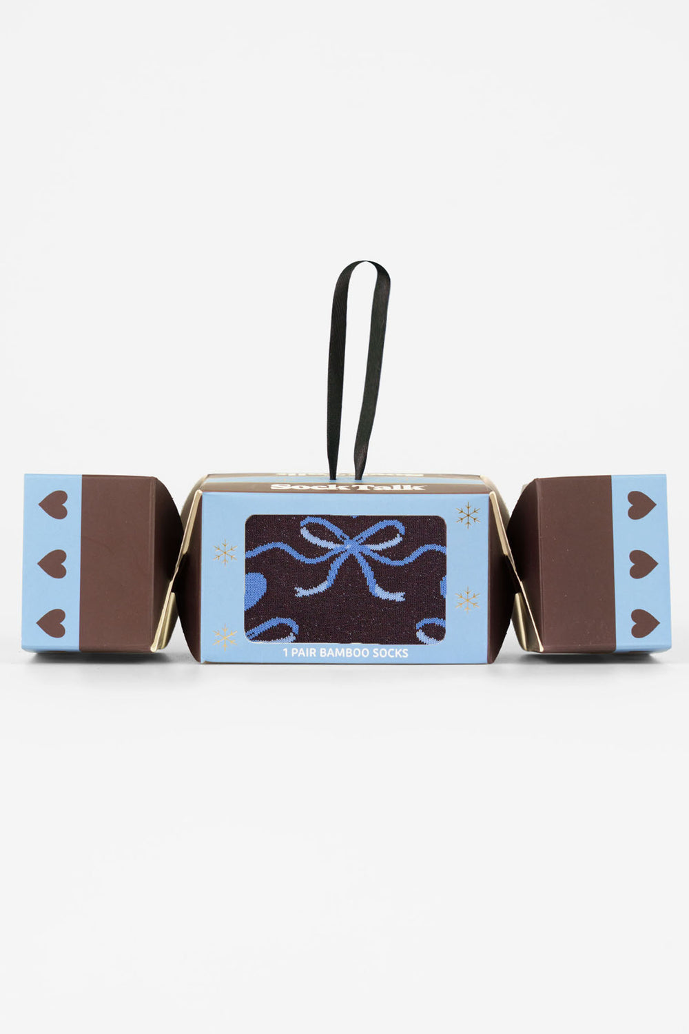 Ribbon-Bamboo-Crew-Socks-Christmas-Cracker-Gift-Box-in-Brown/Blue