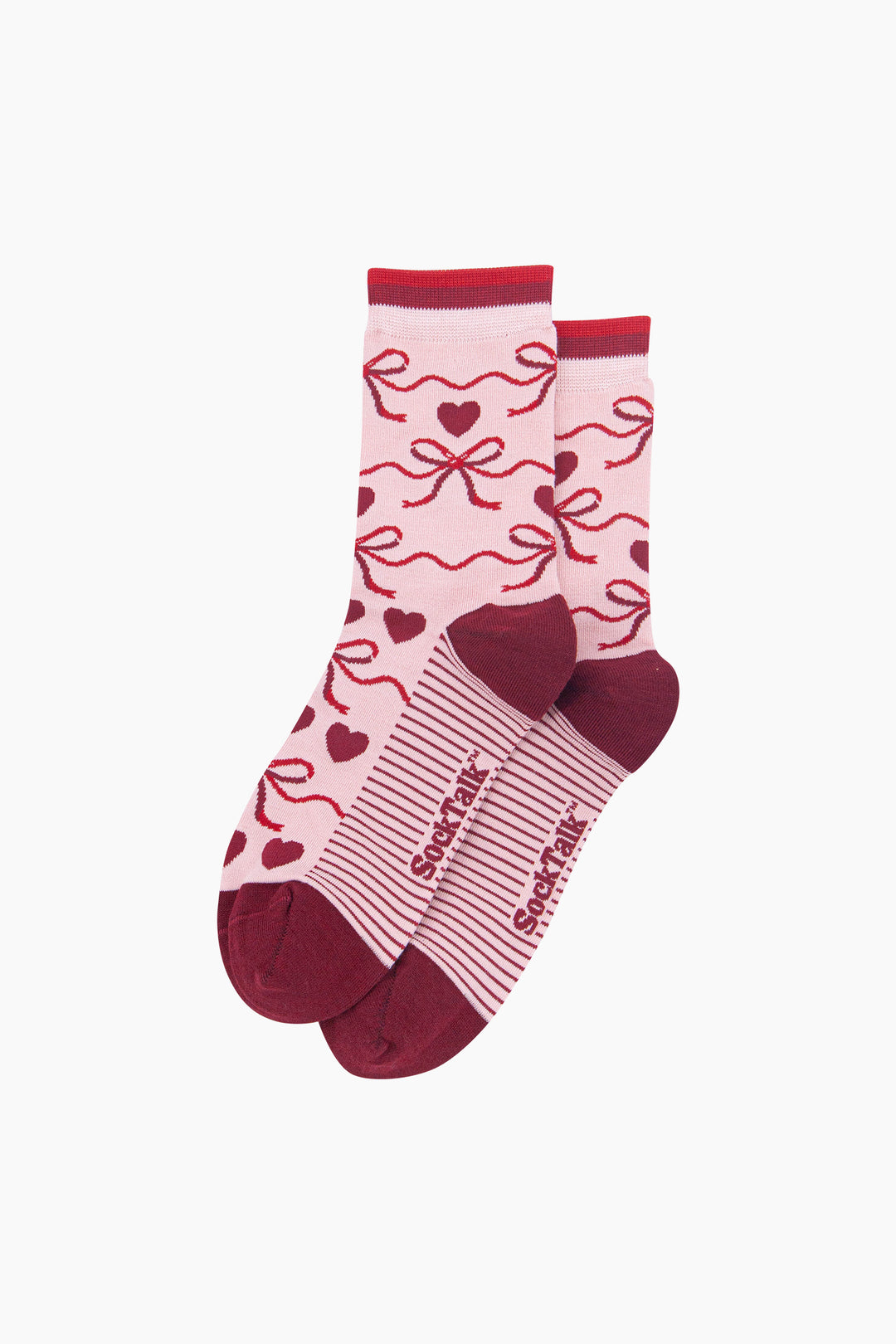 Ribbon-Bamboo-Crew-Socks-Christmas-Cracker-Gift-Box-in-Pink/Red