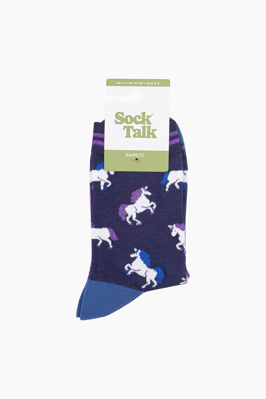 Unicorn-Women's-Bamboo-Socks-in-Navy-Blue-In-Packaging
