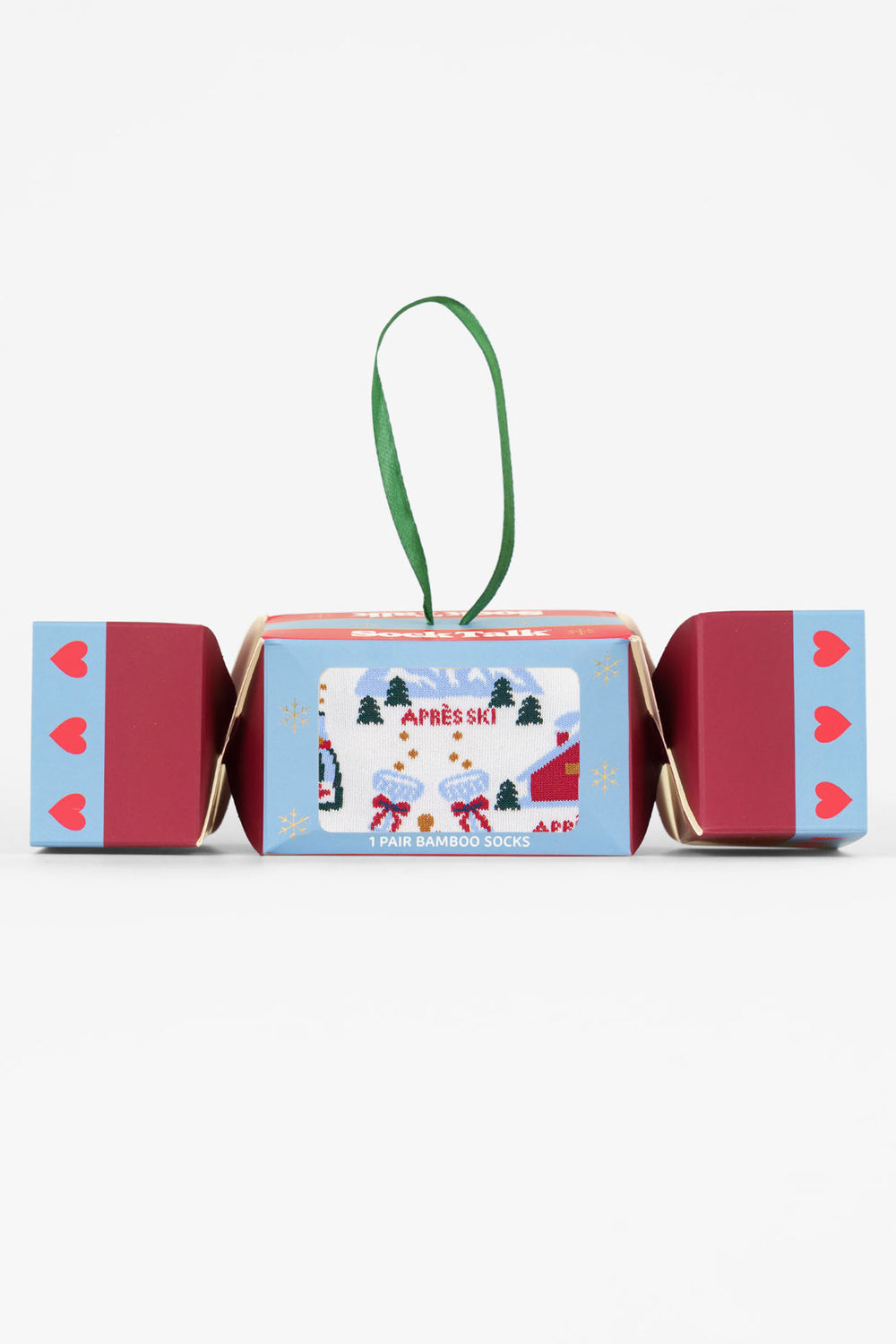 Apres-Ski-Bamboo-Crew-Socks-Christmas-Cracker-Gift-Box-in-White/Red