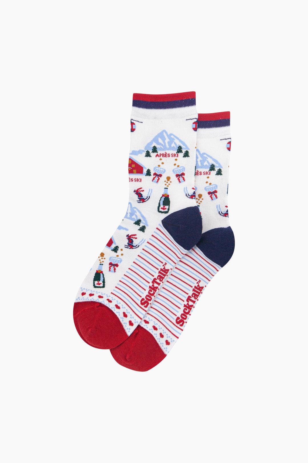 Apres-Ski-Women's-Bamboo-Socks-in-White-Laid-Flat