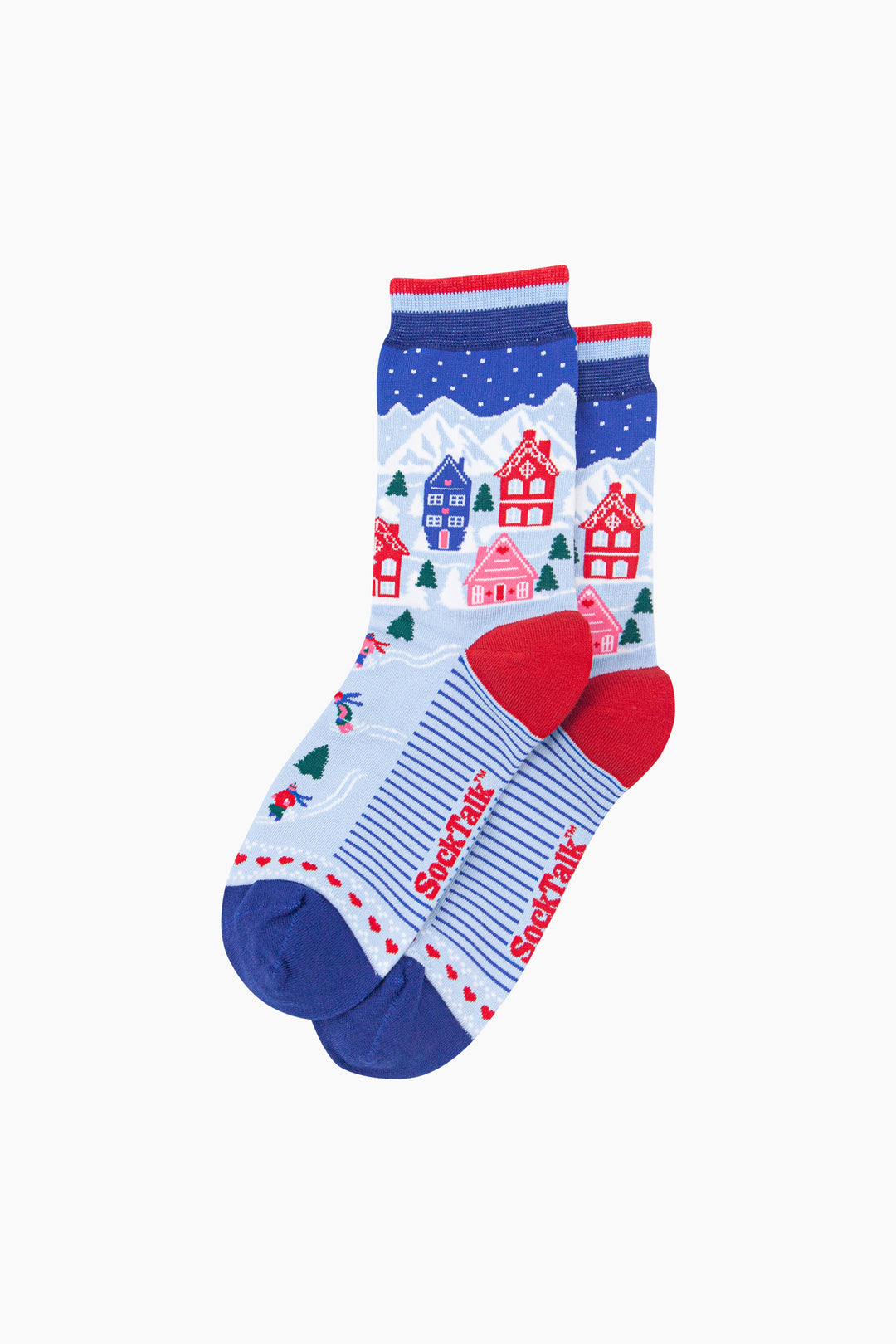 Ski-Chalet-Women's-Bamboo-Socks-in-Icy-Blue-Laid-Flat