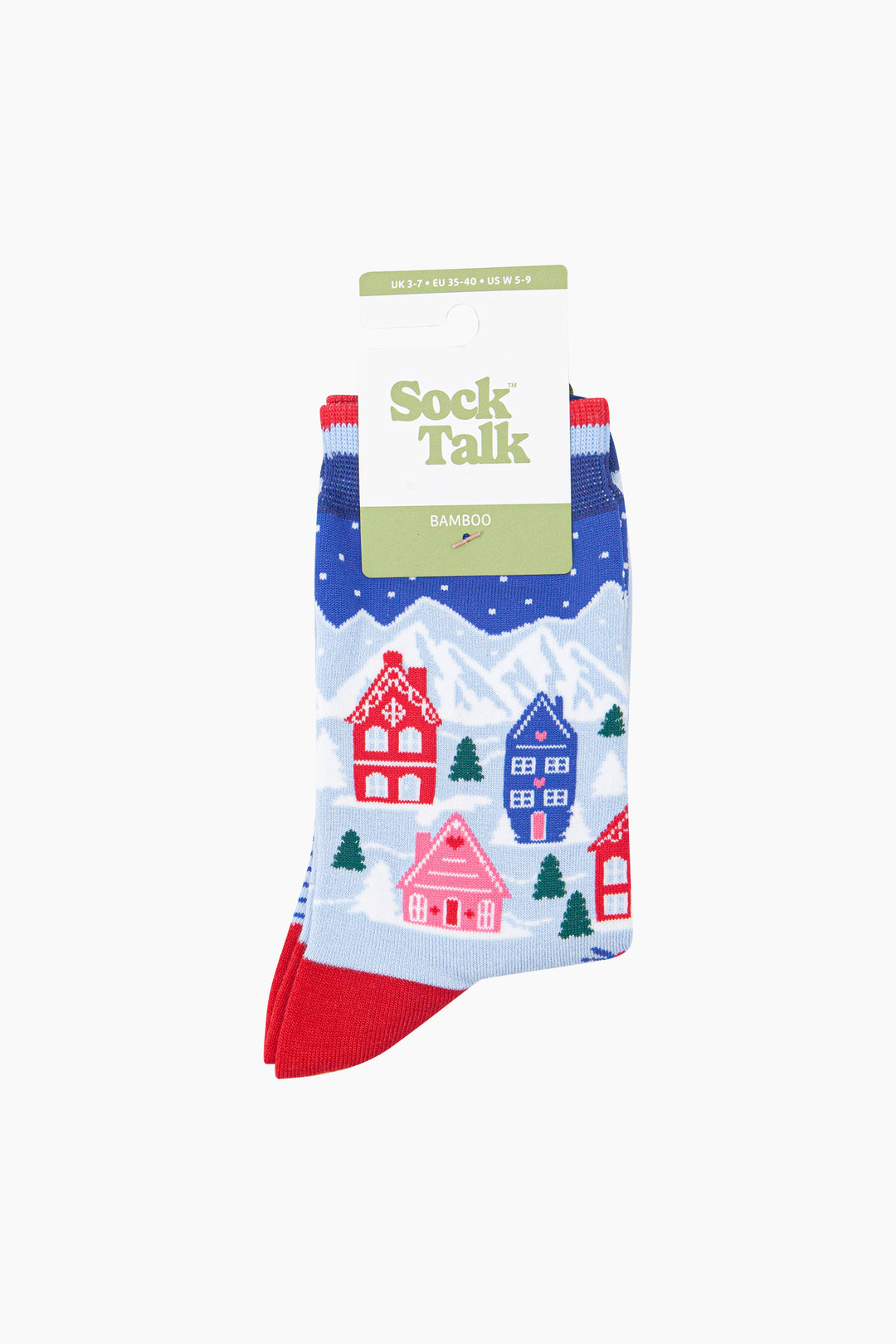 Ski-Chalet-Women's-Bamboo-Socks-in-Icy-Blue-In-Packaging