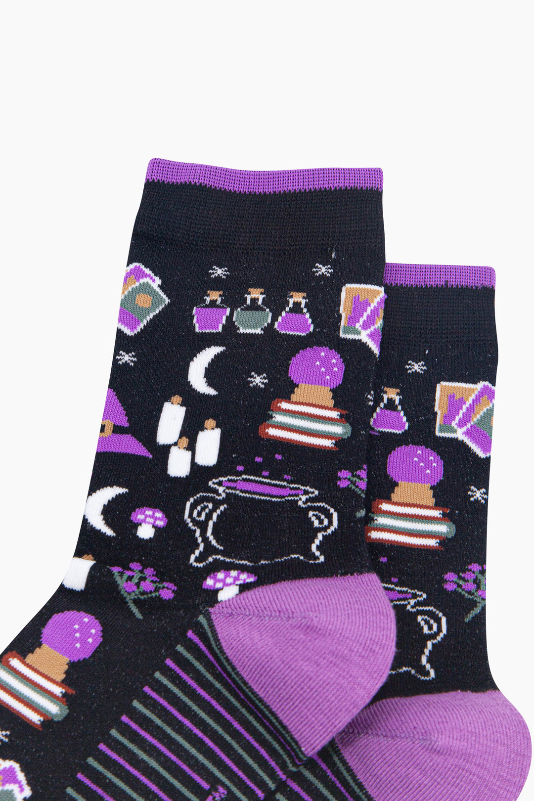 Witchy-Women's-Bamboo-Socks-in-Black-Close-Up