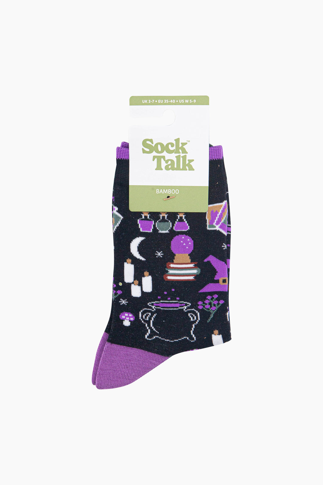 Witchy-Women's-Bamboo-Socks-in-Black-In-Packaging