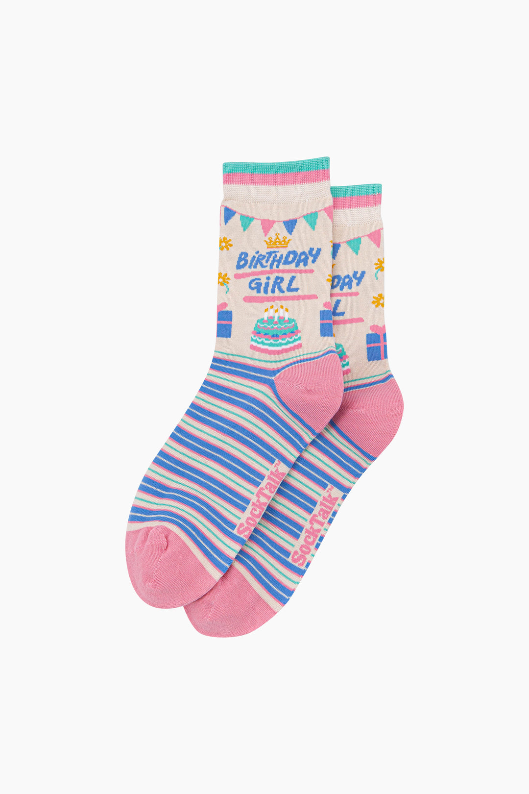 Birthday-Girl-Women's-Bamboo-Socks-in-Cream-Laid-Flat