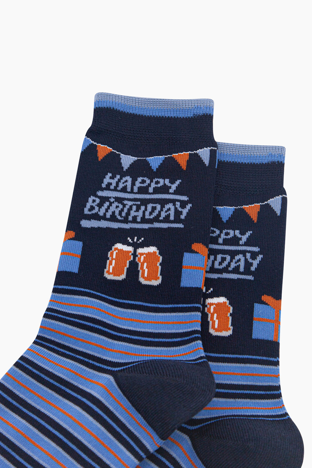 Happy-Birthday-Men's-Bamboo-Socks-in-Navy-Blue-Close-Up