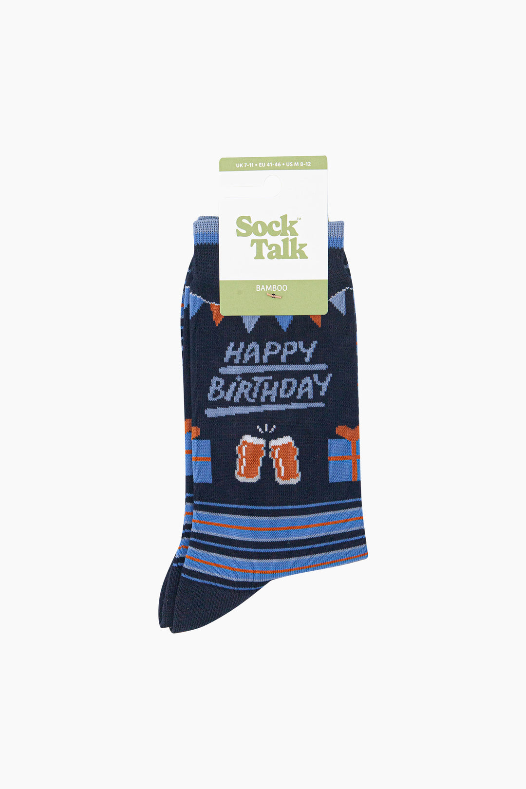 Happy-Birthday-Men's-Bamboo-Socks-in-Navy-Blue-In-Packaging