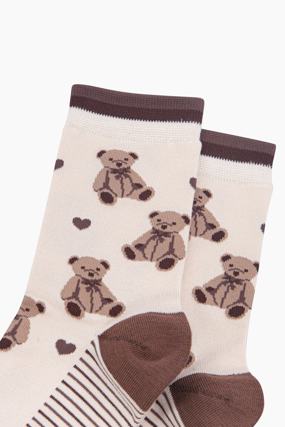 Teddy-Bear-Women's-Bamboo-Socks-in-Cream-Close-Up